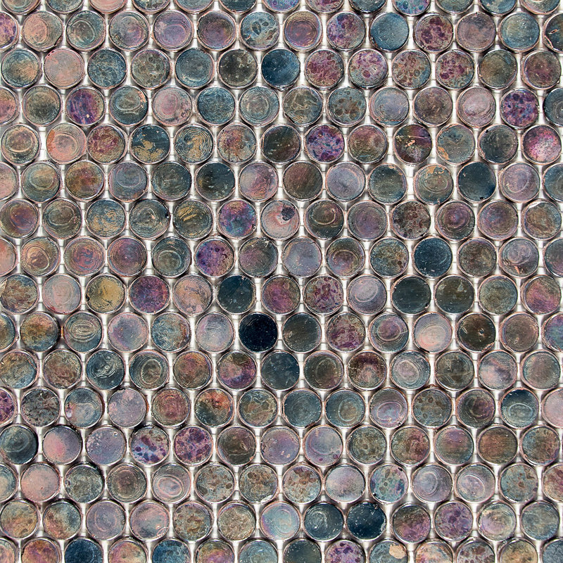 Medici & Co. Glamour 12" x 12" Glass/Metal Penny Round Mosaic Wall Tile